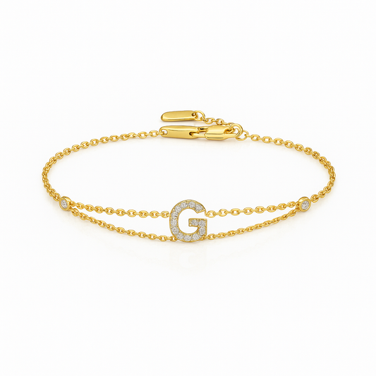 Letter Bracelet “G” – 18K Yellow Gold