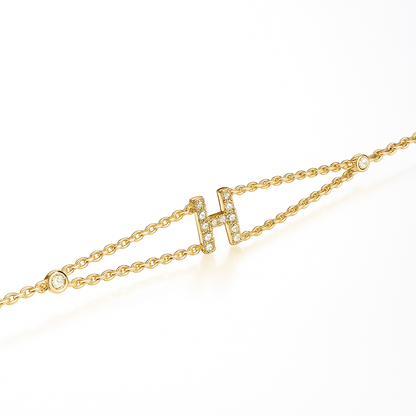 Letter Bracelet “H” – 18K Yellow Gold
