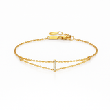0.07ct - Letter Bracelet “I” – 18K Yellow Gold
