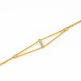 0.07ct - Letter Bracelet “I” – 18K Yellow Gold