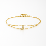 0.08ct - Letter Bracelet “J” – 18K Yellow Gold