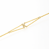 0.09ct - Letter Bracelet “K” – 18K Yellow Gold