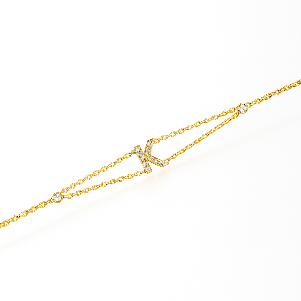 Letter Bracelet “K” – 18K Yellow Gold