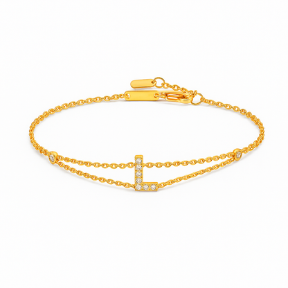 Letter Bracelet “L” – 18K Yellow Gold