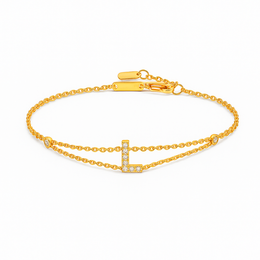 Letter Bracelet “L” – 18K Yellow Gold