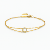 0.11ct - Letter Bracelet “O” – 18K Yellow Gold