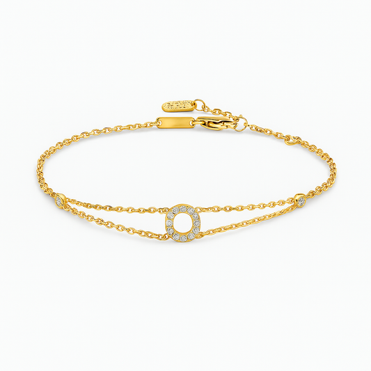Letter Bracelet “O” – 18K Yellow Gold