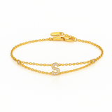 0.1ct - Letter Bracelet “S” – 18K Yellow Gold