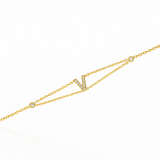 0.1ct - Letter Bracelet “V” – 18K Yellow Gold