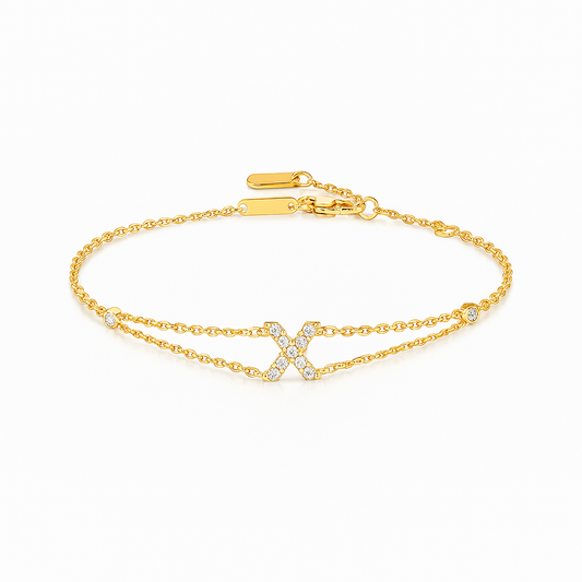 Letter Bracelet “X” – 18K Yellow Gold