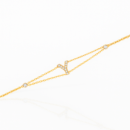 Letter Bracelet “Y” – 18K Yellow Gold