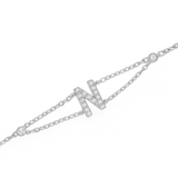 0.11ct - Letter Bracelet “N” – 18K White Gold