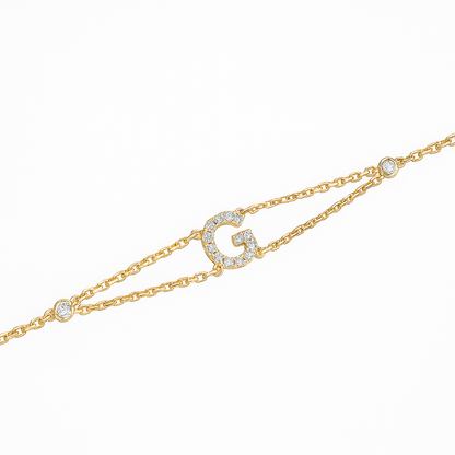 Letter Bracelet “G” – 18K Yellow Gold