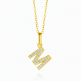 0.18ct - M Letter Pendant in 18k Yellow Gold
