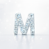 0.15cts "M" Letter Stud Earring White Gold