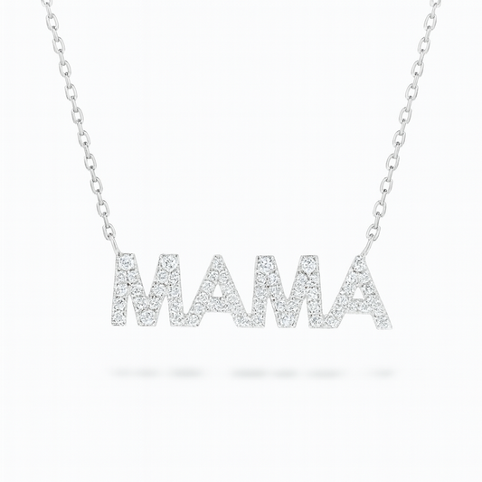 0.26ct - Mama Diamond Pendant in  18k White Gold