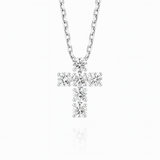 0.4ct - Medium Diamond Cross Pendant 18k White Gold