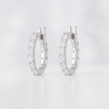 Mini Diamond Hoop Earrings 18k White Gold – 0.85ct Lab-Grown Diamonds