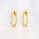 0.85 Carats - Mini Diamond Hoop Earrings –  18k Yellow Gold