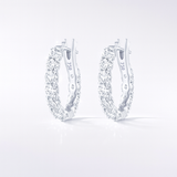 0.85cts Mini Diamond Hoop Earrings -  18k White Gold