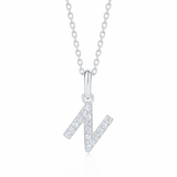 0.16ct - N Letter Pendant – White Gold