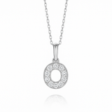 0.22ct - O Letter Pendant – 18k White Gold