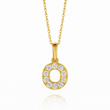 0.22ct - O Letter Pendant – 18k Yellow Gold