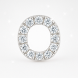 0.12cts "O" Letter Stud Earring – 18k White Gold
