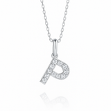 0.16ct - P Letter Pendant – 18k White Gold