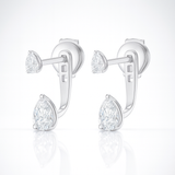 0.85ct Pear Shaped Diamond Slider Earrings White Gold
