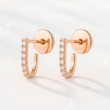 0.25 Carats - Petite Diamond Huggie Curl Earrings - 18k Rose Gold