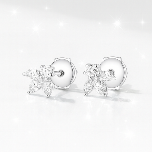 Pixie Wing Diamond Earrings White Gold