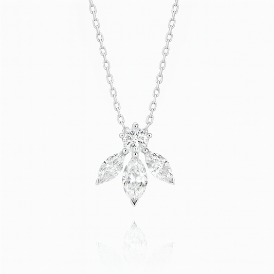 0.62ct - Pixie Wing Diamond Pendant - 18k White Gold