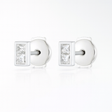 0.45ct Princess Cut Diamond Bar Earrings – 18k White Gold