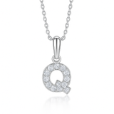 0.24ct - Q Letter Pendant – 18k White Gold