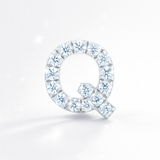 0.14cts "Q" Letter Stud Earring - 18k White Gold