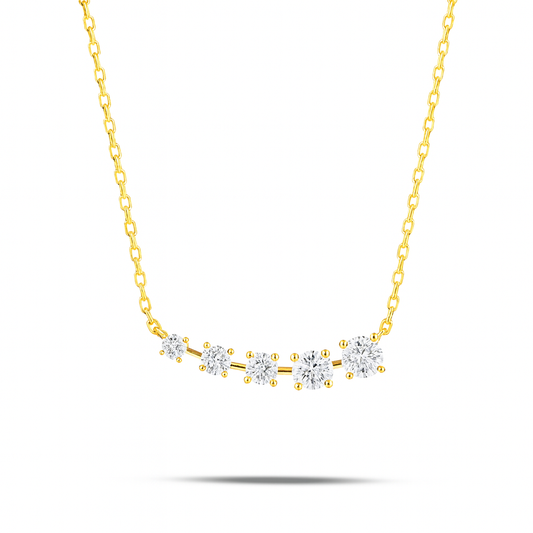 0.43ct - Round Diamond Wing Pendant – Yellow Gold