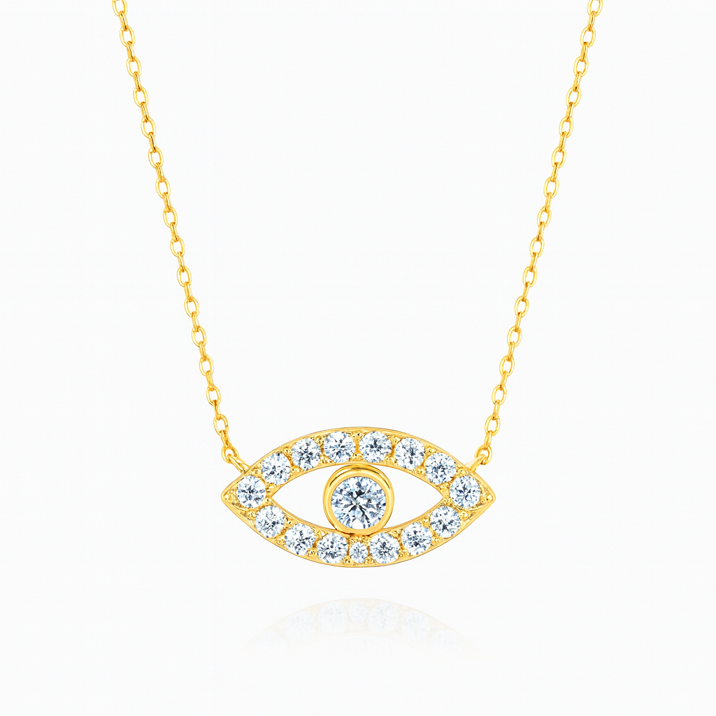 0.5ct - Round Evil Eye Diamond Pendant – Yellow Gold