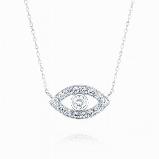 0.5ct - Round Evil Eye Diamond Pendant – White Gold
