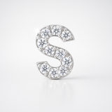 0.09cts "S" Letter Stud Earring White Gold