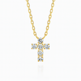0.2ct - Small Diamond Cross Pendant in Yellow Gold