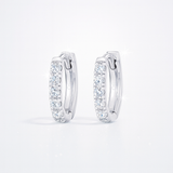 0.4 Ccarats Small Diamond Huggie Earrings -  18k White Gold