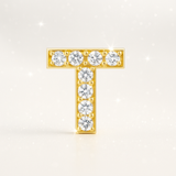 0.09cts "T" Letter Stud Earring – 18k Yellow Gold