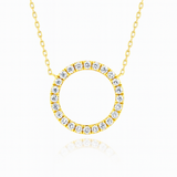 0.37ct - Thin Circle Diamond Pendant in 18k Yellow Gold
