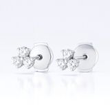 0.55ct Trio Cluster Diamond Earrings – White Gold