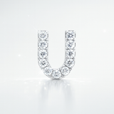 0.12cts "U" Letter Stud Earring White Gold