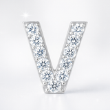 0.10cts "V" Letter Stud Earring White Gold