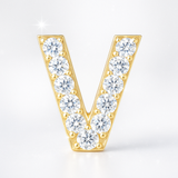 0.10cts "V" Letter Stud Earring -  18k Yellow Gold