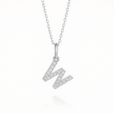 0.17ct - W Letter Pendant – 18k White Gold