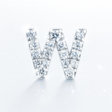 0.14cts "W" Letter Stud Earring – 18k White Gold
